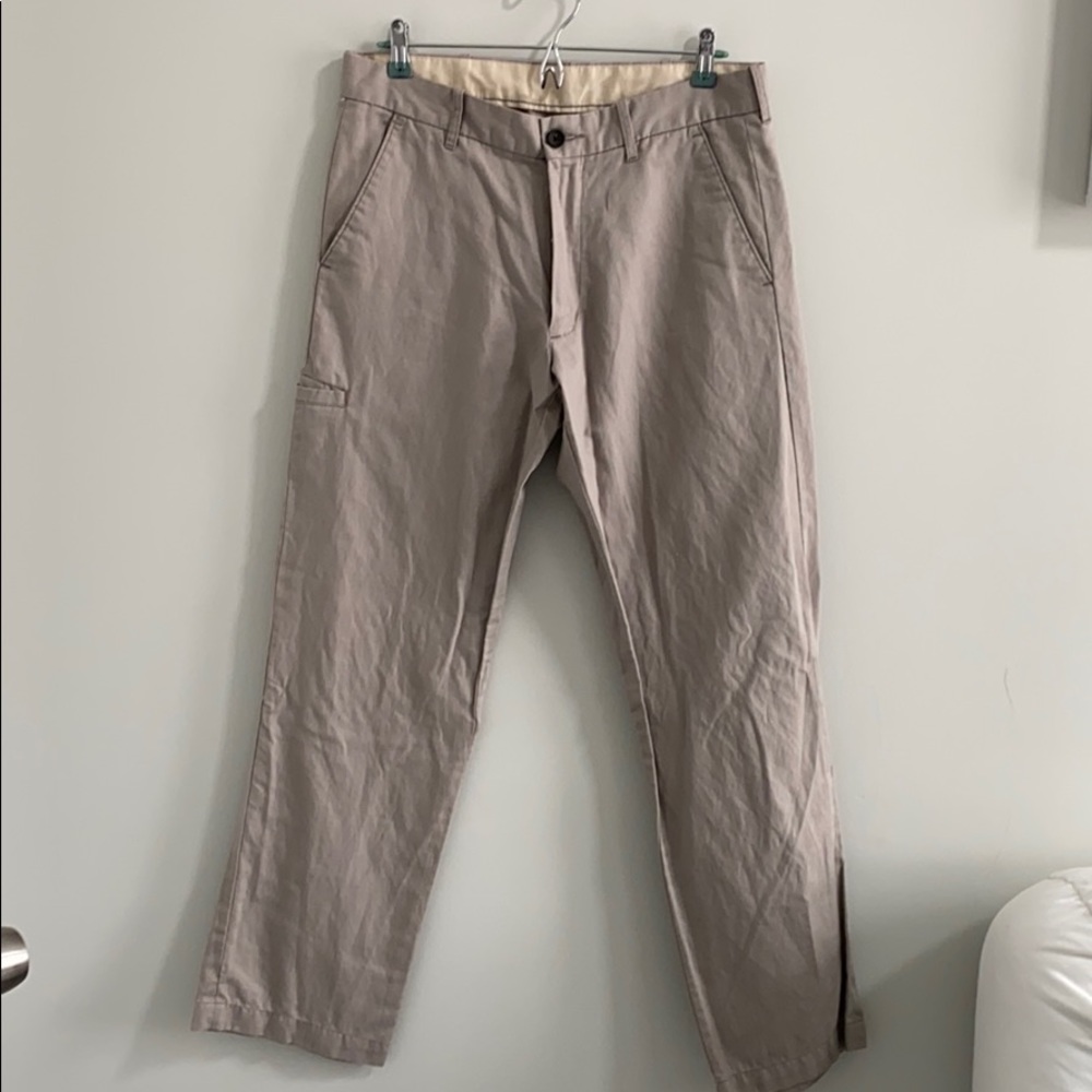 Linen/ cotton khaki chinos
